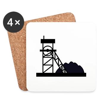 travailleurs de la mine mine mine mineur charbon kohle5 - Dessous de verre (lot de 4) - blanc - Devant
