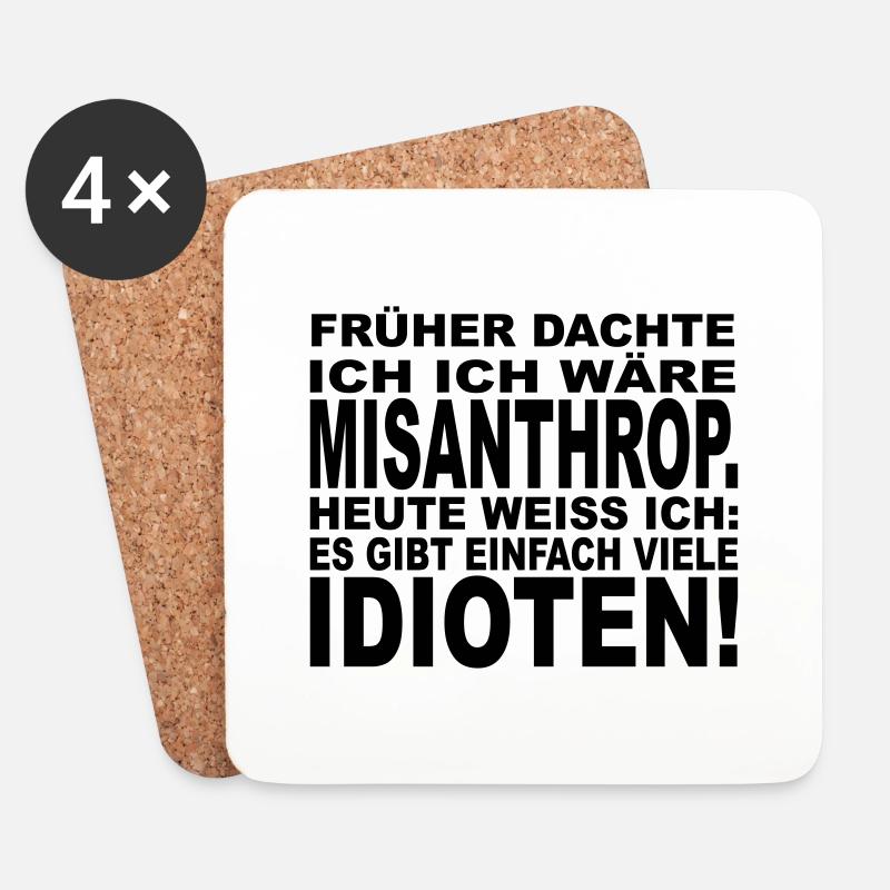 Misanthrop - Untersetzer (4er-Set) - Weiß