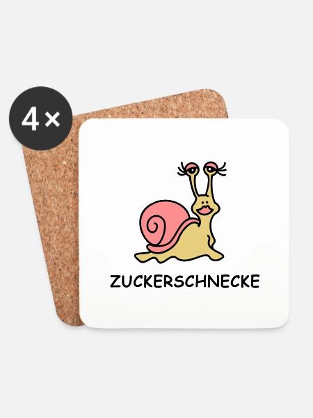 Zuckerschnecke - Untersetzer (4er-Set) - Weiß