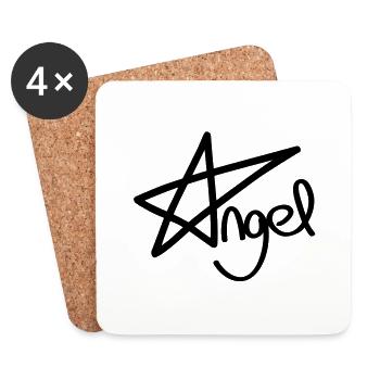 Pentagramme ange - Dessous de verre (lot de 4) - blanc - Devant