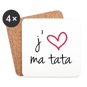 Ich liebe meine tata - Untersetzer (4er-Set) - Weiß - Vorne