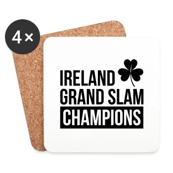 Ireland Rugby Grand Slam Champions - Coasters (set of 4) - white - Front