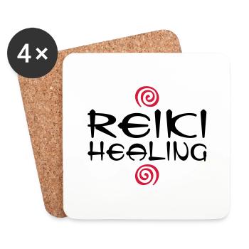REIKI HEALING - Coasters (set of 4) - white - Front