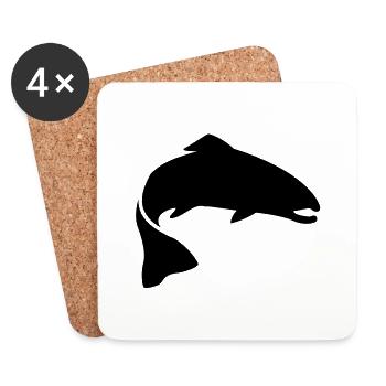 fish__f1 - Coasters (set of 4) - white - Front
