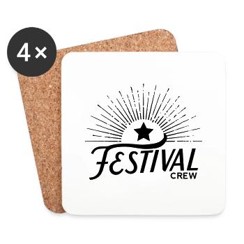 Festival crew with star - Coasters (set of 4) - white - Front