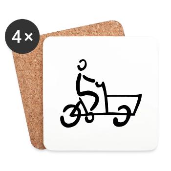 Bakfiets vélo cargo vélo - Dessous de verre (lot de 4) - blanc - Devant