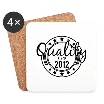 Birthday - Quality since 2012 (uk) - Coasters (set of 4) - white - Front