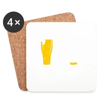 pression - depression - bière - Dessous de verre (lot de 4) - blanc - Devant