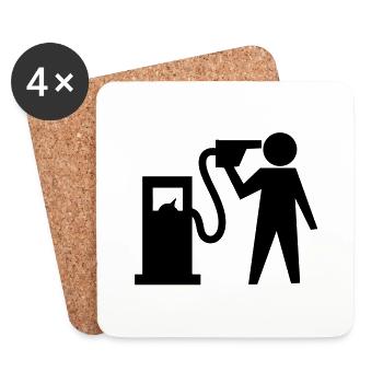 Suicide (petrol) - Coasters (set of 4) - white - Front