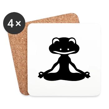 Frog Yogi - Dessous de verre (lot de 4) - blanc - Devant