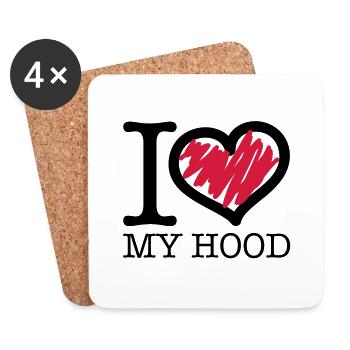 i_love_my_hood_c2 - Dessous de verre (lot de 4) - blanc - Devant