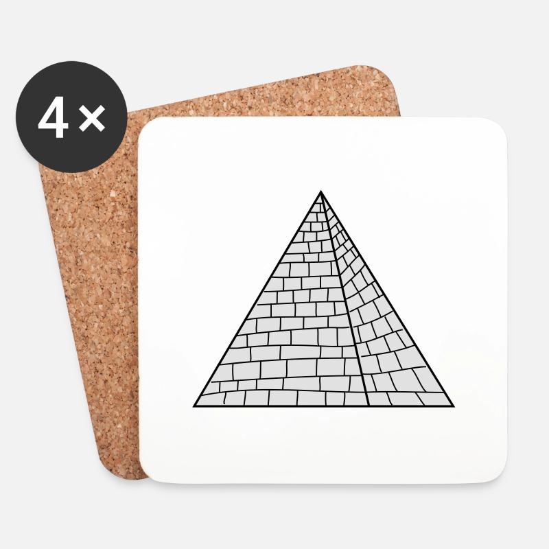 Pyramide - Untersetzer (4er-Set) - Weiß