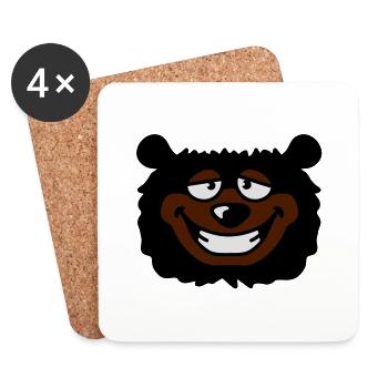 bear_head - Untersetzer (4er-Set) - Weiß - Vorne