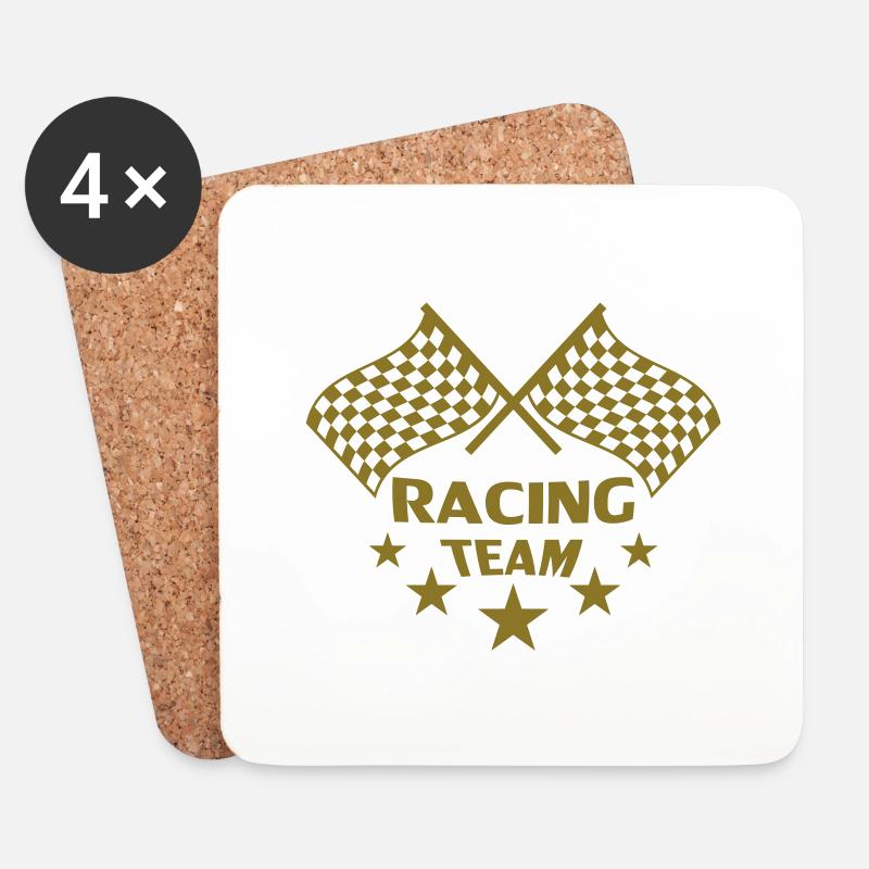 racing_team - Untersetzer (4er-Set) - Weiß