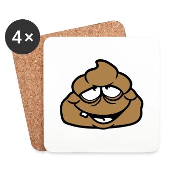 merde kot visage dégoûtant tas haeufchen merde - Dessous de verre (lot de 4) - blanc - Devant
