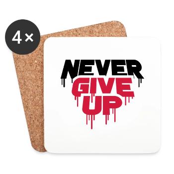 red graffiti drops spray persevere cool never - Coasters (set of 4) - white - Front