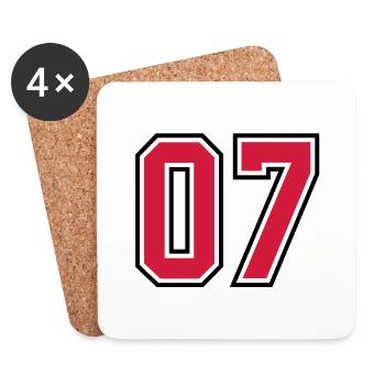 07 sports jersey football number - Untersetzer (4er-Set) - Weiß - Vorne