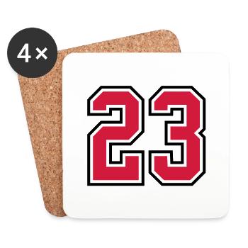 23 sports jersey football number - Coasters (set of 4) - white - Front
