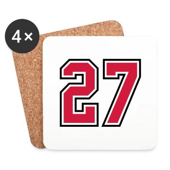 27 sports jersey football number - Untersetzer (4er-Set) - Weiß - Vorne