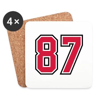 87 sports jersey football number - Coasters (set of 4) - white - Front