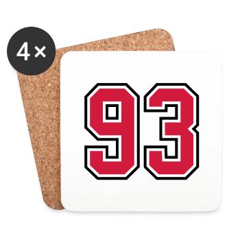 93 sports jersey football number - Untersetzer (4er-Set) - Weiß - Vorne