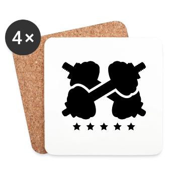 hantel_logo_pa1 - Untersetzer (4er-Set) - Weiß - Vorne