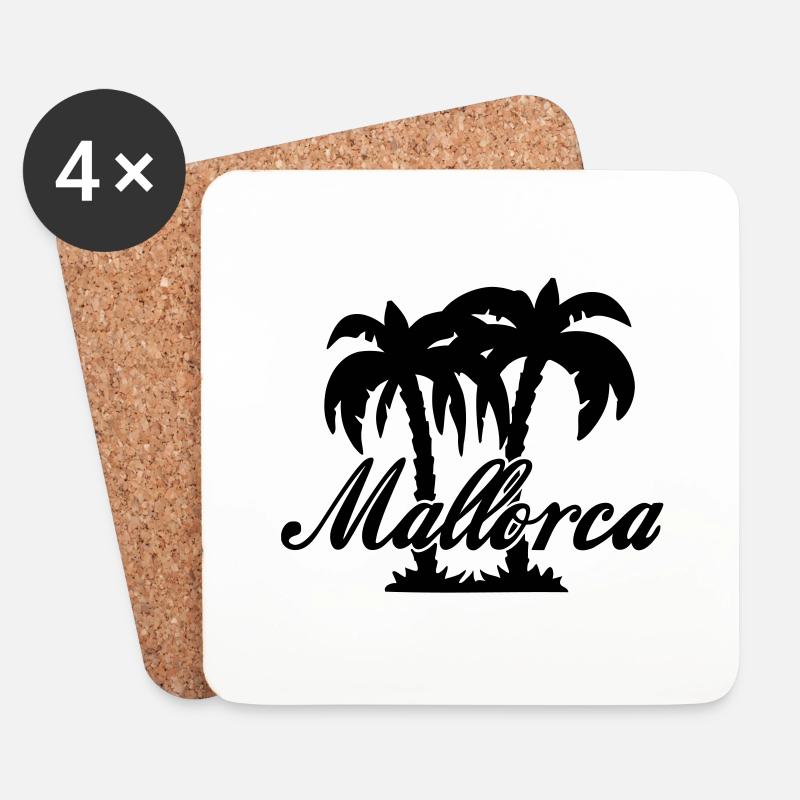 Mallorca - Farbwechsel - Untersetzer (4er-Set) - Weiß