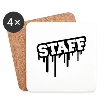 staff_grunge_la1 - Coasters (set of 4) - white - Front