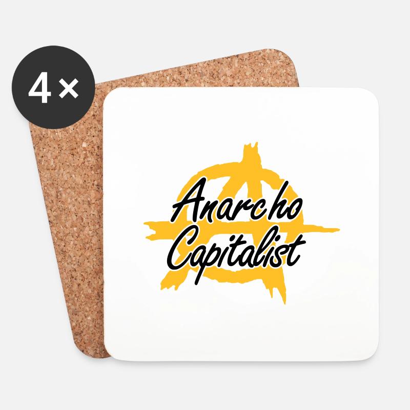 (Anarcho-) Capitalism 2 - Coasters (set of 4) - white