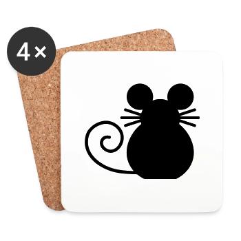 maus_1_f1 - Coasters (set of 4) - white - Front