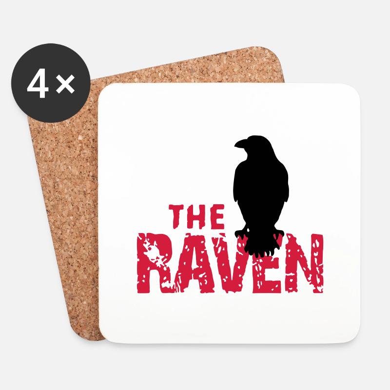 The Raven - Untersetzer (4er-Set) - Weiß