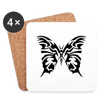 papillon tribal butterfly 11023 - Dessous de verre (lot de 4) - blanc - Devant