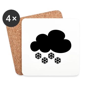 Nuage de neige - Dessous de verre (lot de 4) - blanc - Devant