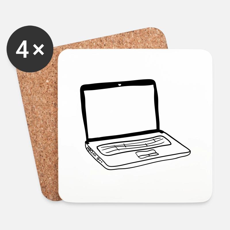 Laptop - Untersetzer (4er-Set) - Weiß
