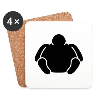 Sitting Fat Man - Untersetzer (4er-Set) - Weiß - Vorne