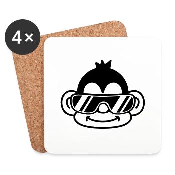 Cool Monkey Face - Untersetzer (4er-Set) - Weiß - Vorne