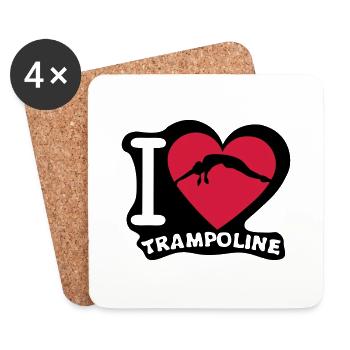 ich liebe Trampolin Herz Herz 1 - Untersetzer (4er-Set) - Weiß - Vorne