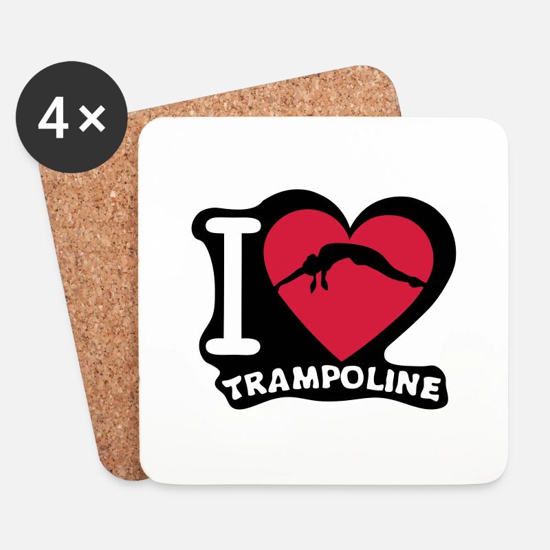 ich liebe Trampolin Herz Herz 1 - Untersetzer (4er-Set) - Weiß