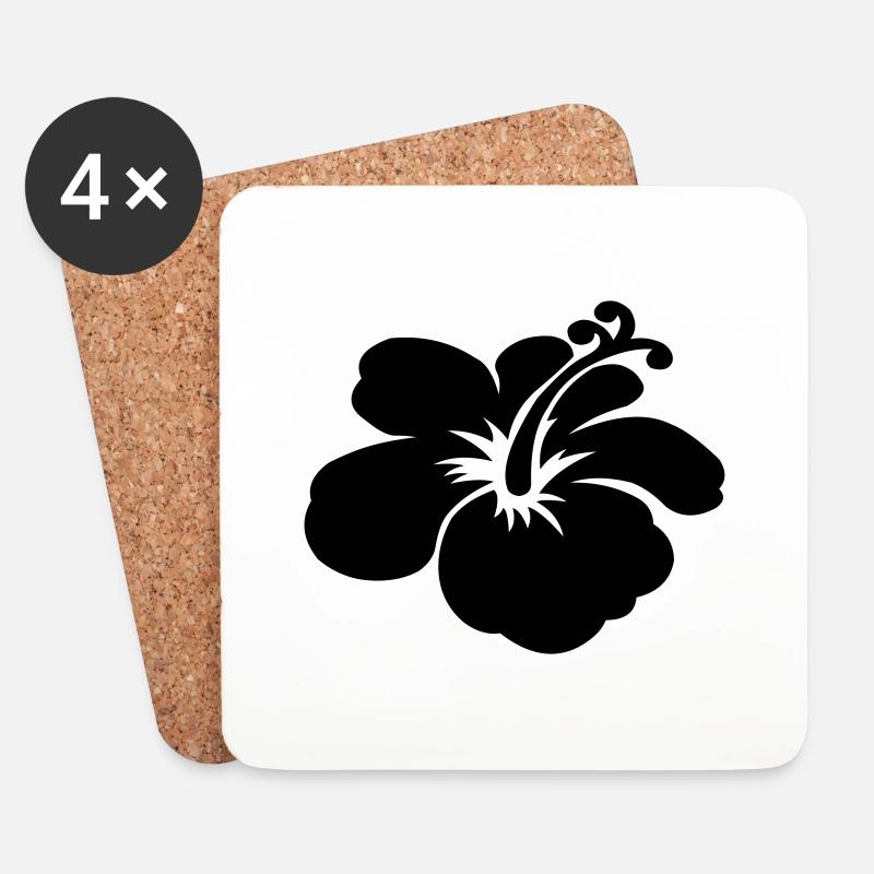 hibiscusblüte - Untersetzer (4er-Set) - Weiß