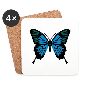 Papillon - Dessous de verre (lot de 4) - blanc - Devant