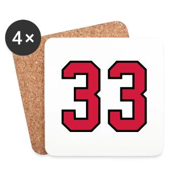33 sports jersey football number new - Untersetzer (4er-Set) - Weiß - Vorne