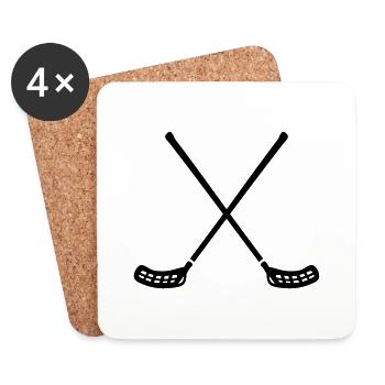 Floorball - Dessous de verre (lot de 4) - blanc - Devant