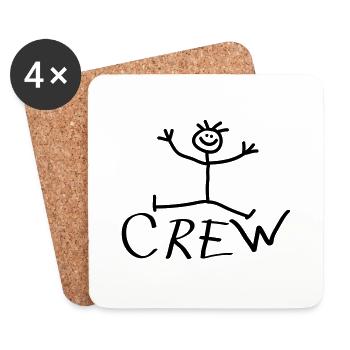 Happy Crew - Dessous de verre (lot de 4) - blanc - Devant