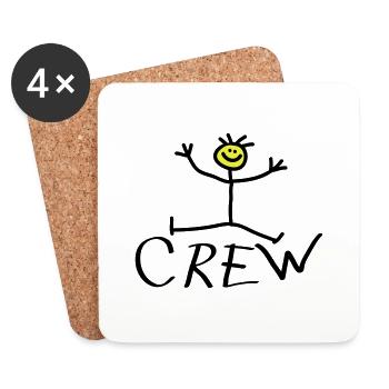 Happy Crew - Dessous de verre (lot de 4) - blanc - Devant
