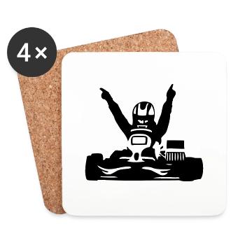 karting kart - Coasters (set of 4) - white - Front