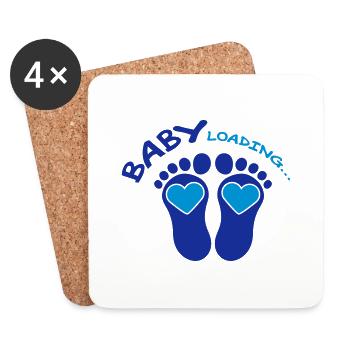 Baby Loading Blue - Coasters (set of 4) - white - Front