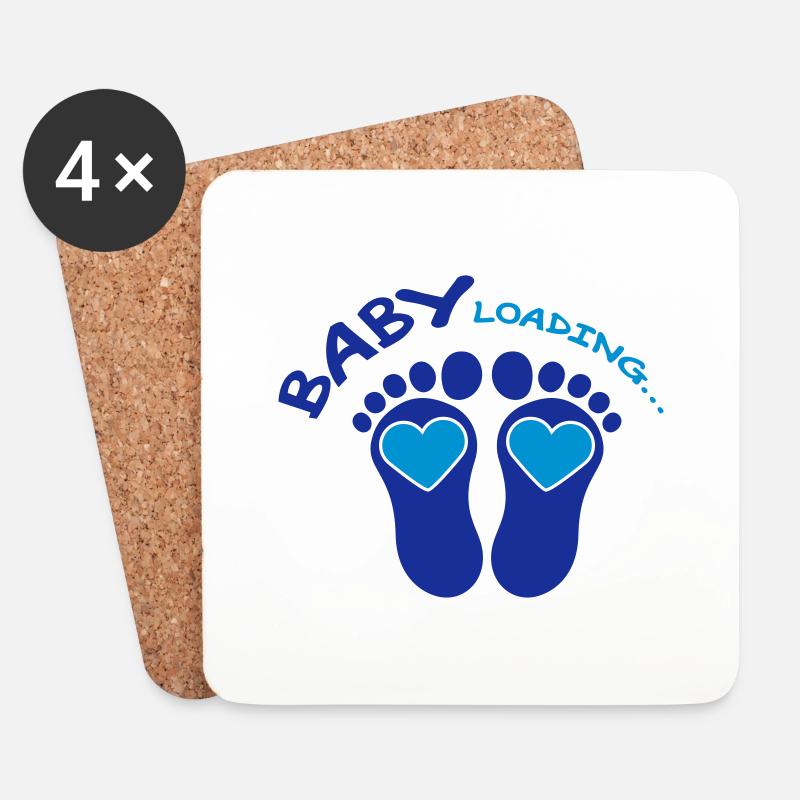 Baby Loading Blue - Untersetzer (4er-Set) - Weiß