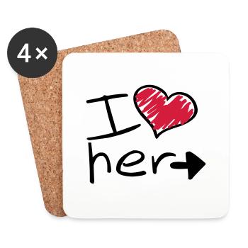 i_love_her_va2 - Untersetzer (4er-Set) - Weiß - Vorne