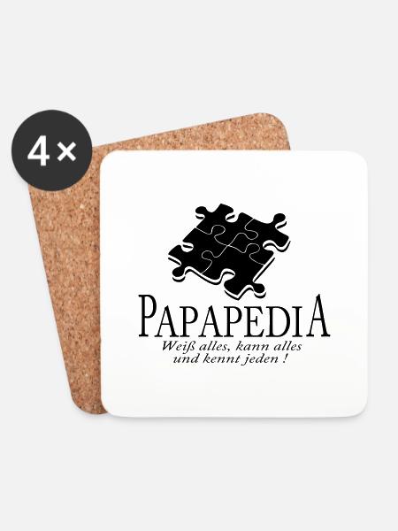 papapedia - Untersetzer (4er-Set) - Weiß