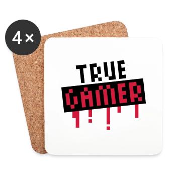 True Gamer Stamp - Dessous de verre (lot de 4) - blanc - Devant